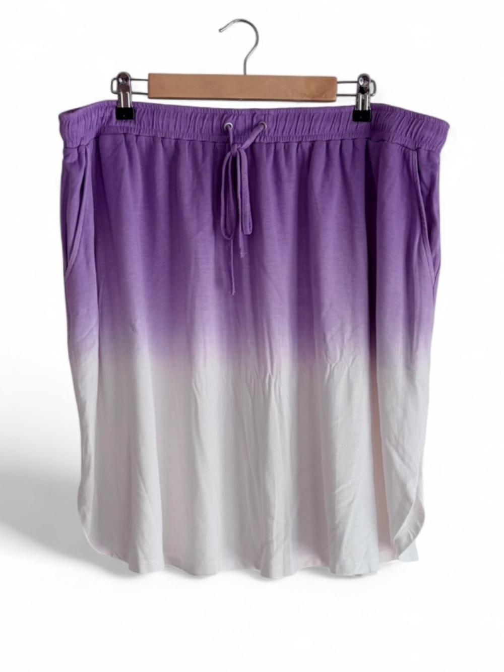 Lane Bryant Purple Tie Dye Elastic Waist Knit Mini Skirt Size 18/20